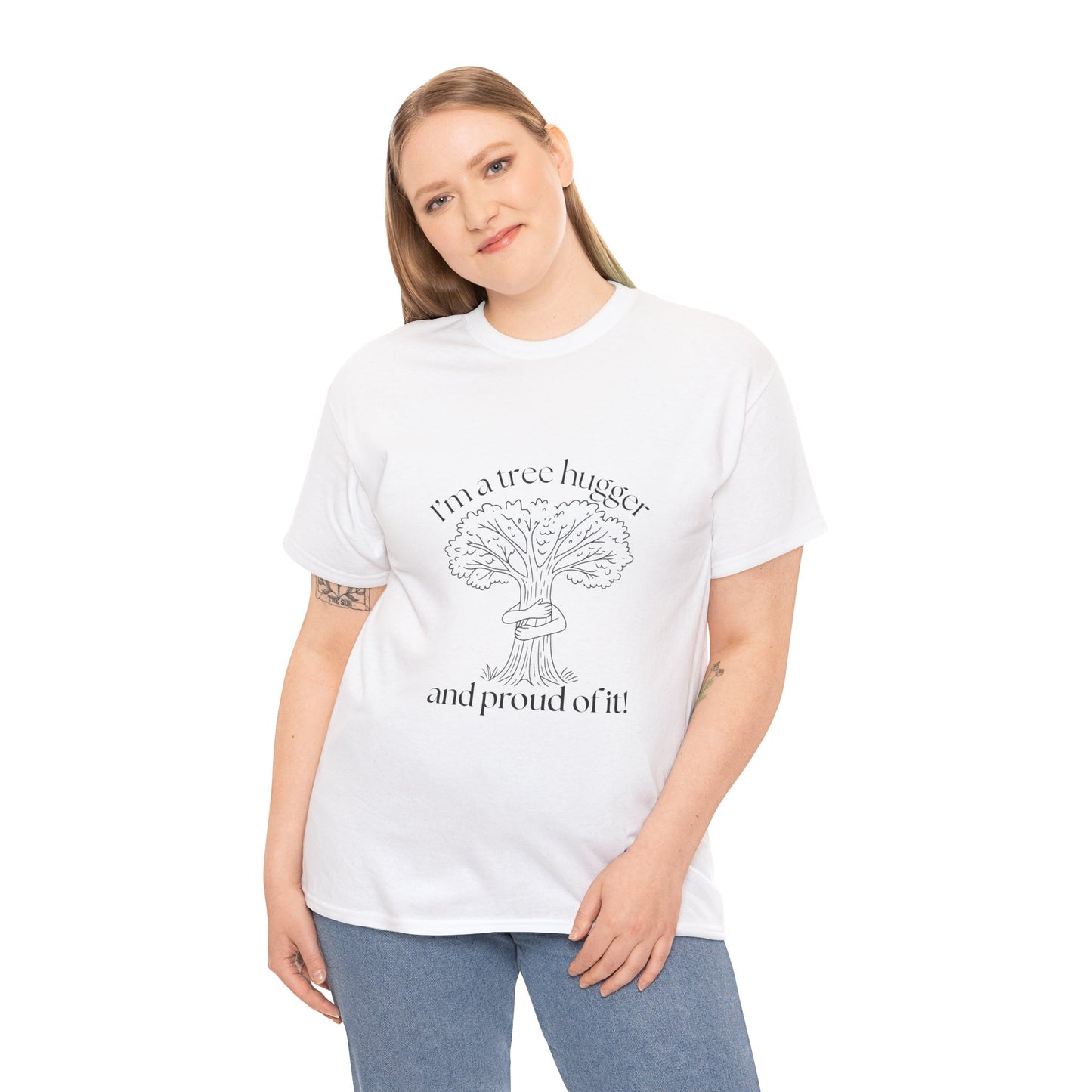 Eco-Friendly Tree Hugger Unisex Heavy Cotton Tee | Nature Lover Gift, Sustainable Fashion, Earth Day T-Shirt, Gift for Tree Huggers