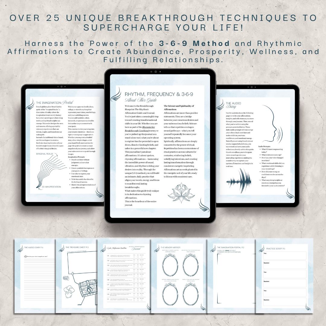 Breakthrough Blueprint: 3-6-9 Rhythmic Affirmation Guide & Journal