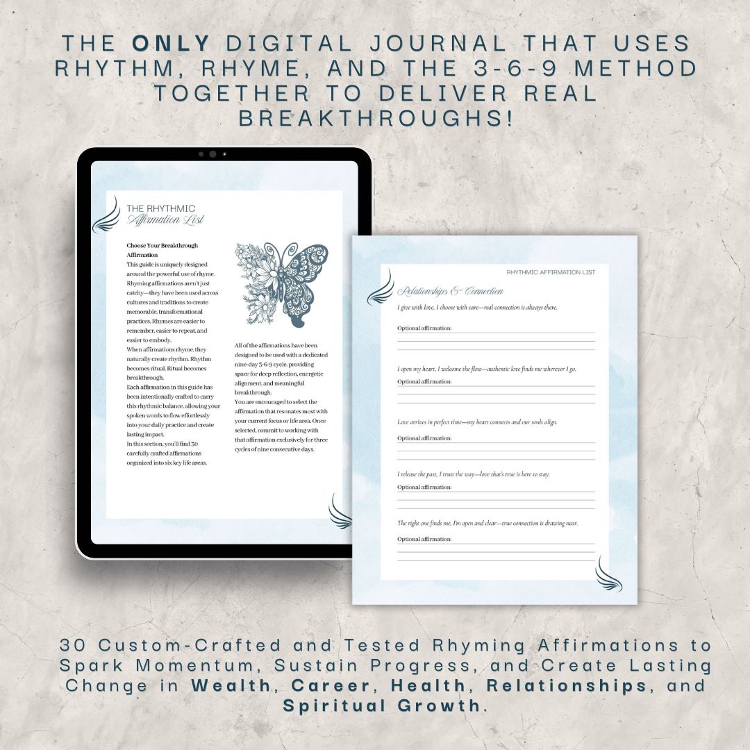 Breakthrough Blueprint: 3-6-9 Rhythmic Affirmation Guide & Journal