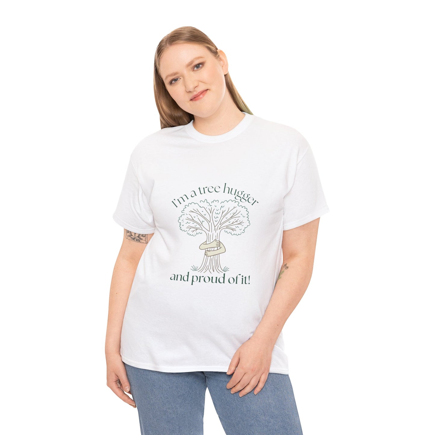 Eco-Friendly Tree Hugger Unisex Heavy Cotton Tee | Nature Lover Gift, Sustainable Fashion, Earth Day T-Shirt, Gift for Tree Huggers