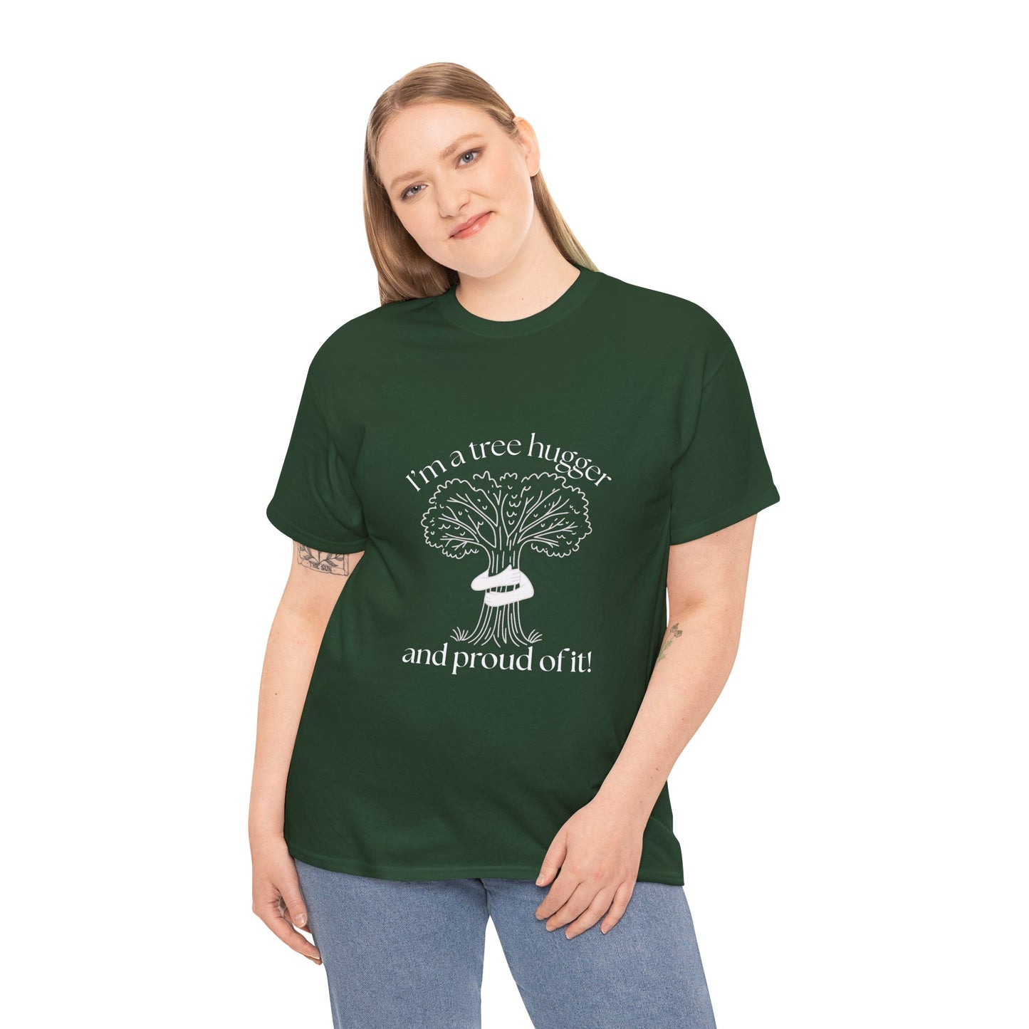 Eco-Friendly Tree Hugger Unisex Heavy Cotton Tee | Nature Lover Gift, Sustainable Fashion, Earth Day T-Shirt, Gift for Tree Huggers