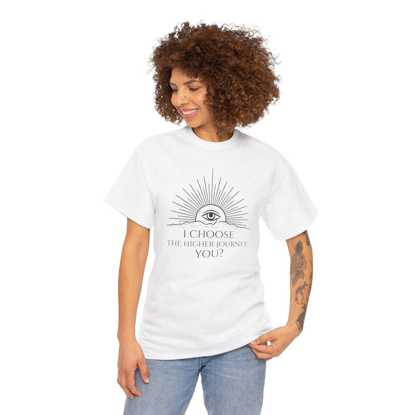 Higher Journey Unisex T-Shirt | I Choose the Higher Journey | Minimalist Spiritual T-Shirt for Conscious Living