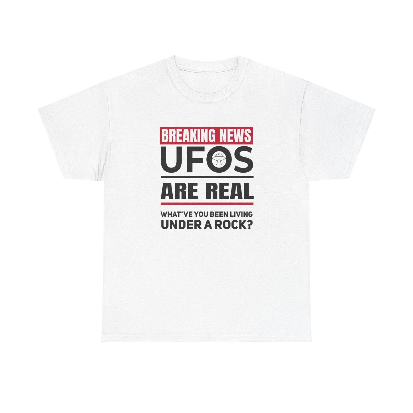 Breaking News: UFOs Are Real – Unisex Heavy Cotton Tee (Black)