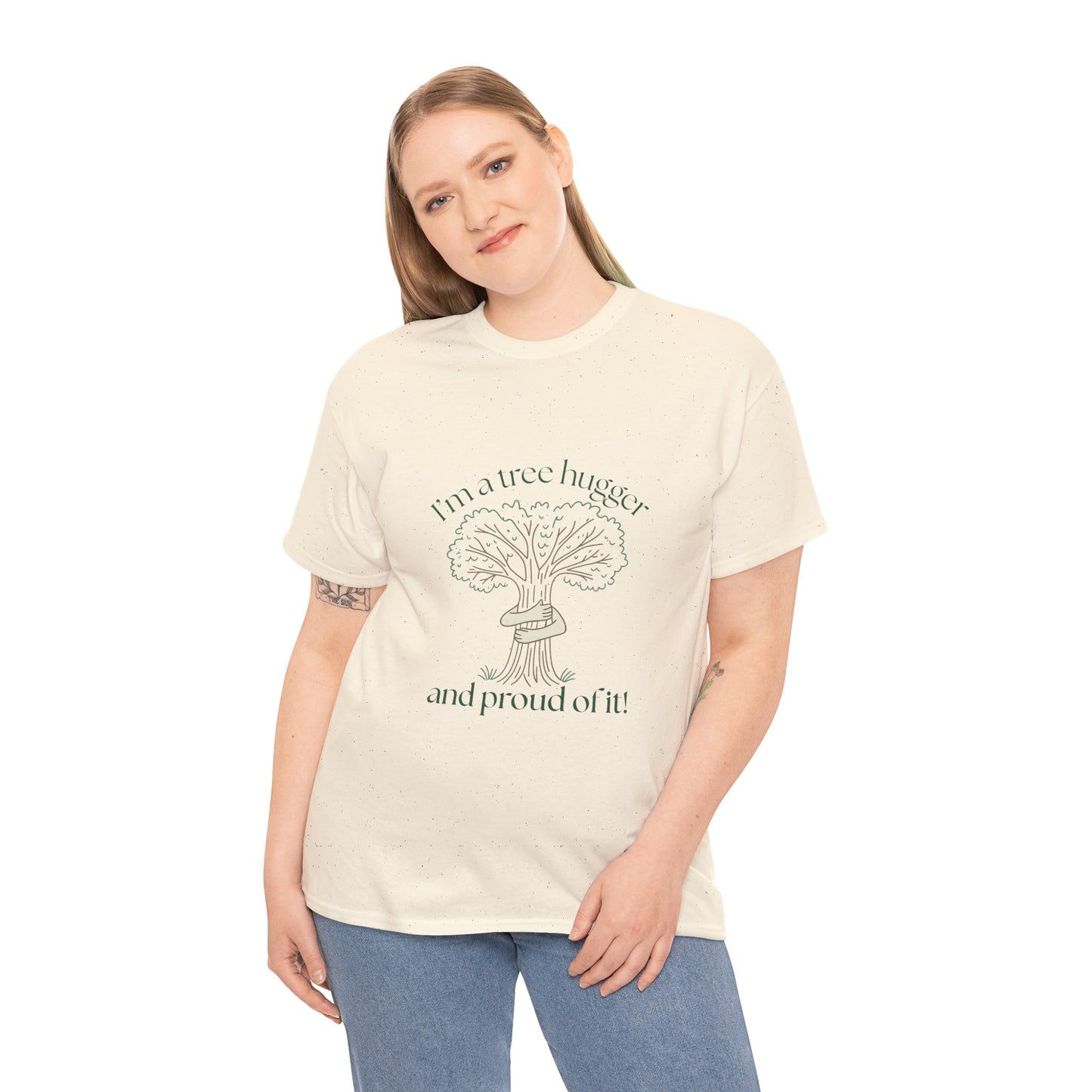 Eco-Friendly Tree Hugger Unisex Heavy Cotton Tee | Nature Lover Gift, Sustainable Fashion, Earth Day T-Shirt, Gift for Tree Huggers