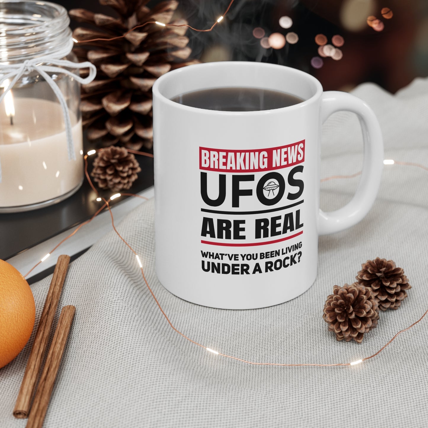 UFOs Are Real – Breaking News 11 oz Mug